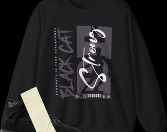 Sweat à capuche assorti Jordan 4 Retro Black Cat | Wing Basketball Streetwear