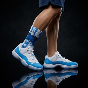 Calcetines a juego para Jordan 11 Diseño inspirado en UNC / Estilo urbano azul Carolina Estilo baloncesto Heritage imagen 8
