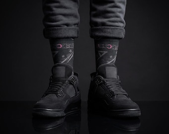 Chaussettes assorties Jordan 4 Retro Black Cat | Baskets Wing Streetwear