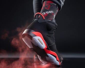Jordan 6 Retro Reverse Infrared Salesman assorties | Chaussettes de basketball tendance streetwear