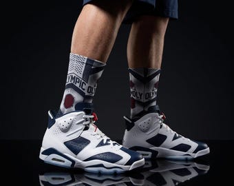 Calcetines Jordan 6 Retro Olympic 2024 a juego / Ropa urbana inspirada en el Dream Team