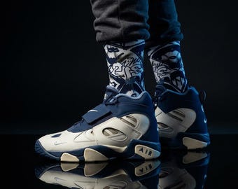 Calcetines Nike Air Diamond Turf 2 Royals a juego / Estilo urbano azul marino inspirado en Deion Sanders