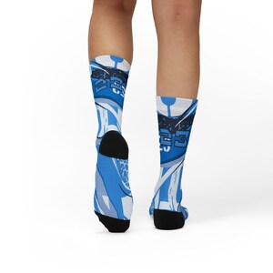 Calcetines a juego para Jordan 11 Diseño inspirado en UNC / Estilo urbano azul Carolina Estilo baloncesto Heritage imagen 17