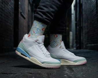 Calcetines Jordan 3 Retro 'Spring is In The Air' a juego / Ropa urbana de baloncesto Spring Cement