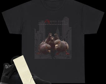 Tshirt assorti Jordan 4 Retro Black Cat | T-shirt streetwear de basket-ball Wing