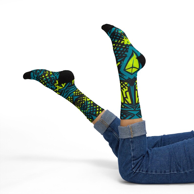 Nike Air Jordan 11 Quantum passende Crew Socken | Elektrik Blau Streetwear Basketball Sammler Geschenk Bild 18