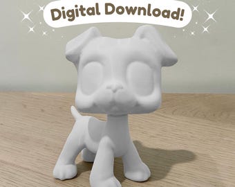 Littlest Pet Shop LPS Gran Danés con Orejas Caídas Archivo Digital STL - Cabeza con Muñeco Personalizado - Bambu Lab A1