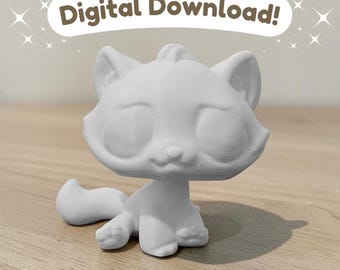 Littlest Pet Shop LPS Gatito #740 Archivo STL digital - Cabeza articulada personalizada - Bambu Lab A1