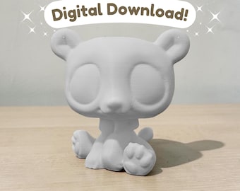 Archivo digital STL del oso polar de Littlest Pet Shop LPS - Cabeza articulada personalizada - Bambu Lab A1