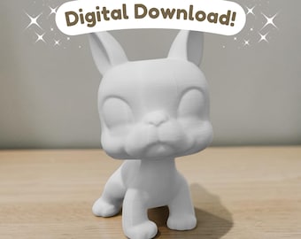 Archivo digital STL de Littlest Pet Shop LPS Bulldog Francés - Cabeza articulada personalizada - Bambu Lab A1