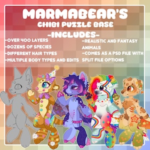 Podstawa do układanki Chibi Marmabears, podstawa do sztuki futrzanej