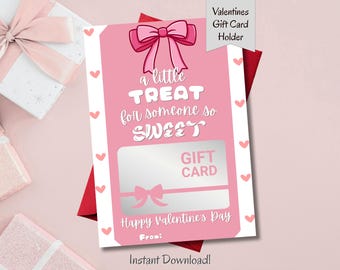 Valentine Gift Card Holder Printable | Valentine's Day Teacher Gift Idea | Classroom Valentines | Teacher Thank you Card | Instant Download