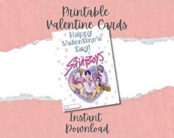 Printable K-Pop Valentine Cards for Kids |  Classroom Valentines | Instant Download | Kpop Kids Valentine Exchange | Huntrix | Saja Boys