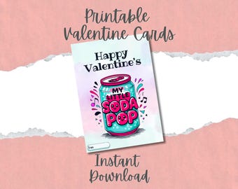 Printable K-Pop Soda Pop Valentine Cards for Kids |  Classroom Valentines | Instant Download | Kids Valentine Exchange | Huntrix | Saja Boys