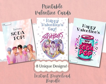 Printable K-Pop Saja Boys Valentine Cards for Kids |  Classroom Valentines | Instant Download | Kpop Kids Valentine Exchange | Huntrix