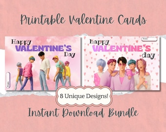 Printable K-Pop Saja Boys Valentine Cards for Kids |  Classroom Valentines | Instant Download | Kpop Kids Valentine Exchange | Huntrix