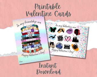In My Valentine Era Taylor Valentine Cards | Printable Classroom Exchange Cards | Trendy Kids School Valentine Cards | In My Friendship Era