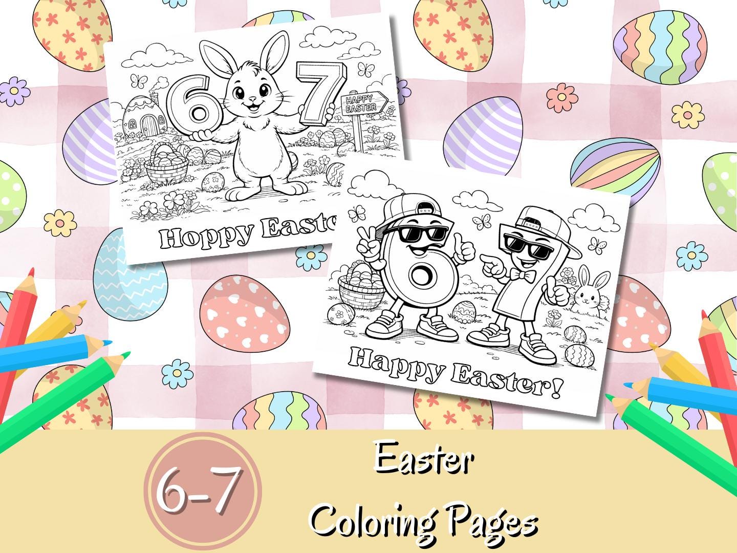 67 Easter Coloring Pages 67 Teacher Printable Six Seven Easter…