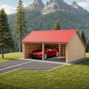 Plano de garaje para 2 autos, plano de garaje de madera, garaje de 6.2x5.6, planos de garaje, planos de construcción, plano de cochera, plano de garaje moderno, planos de casa,
