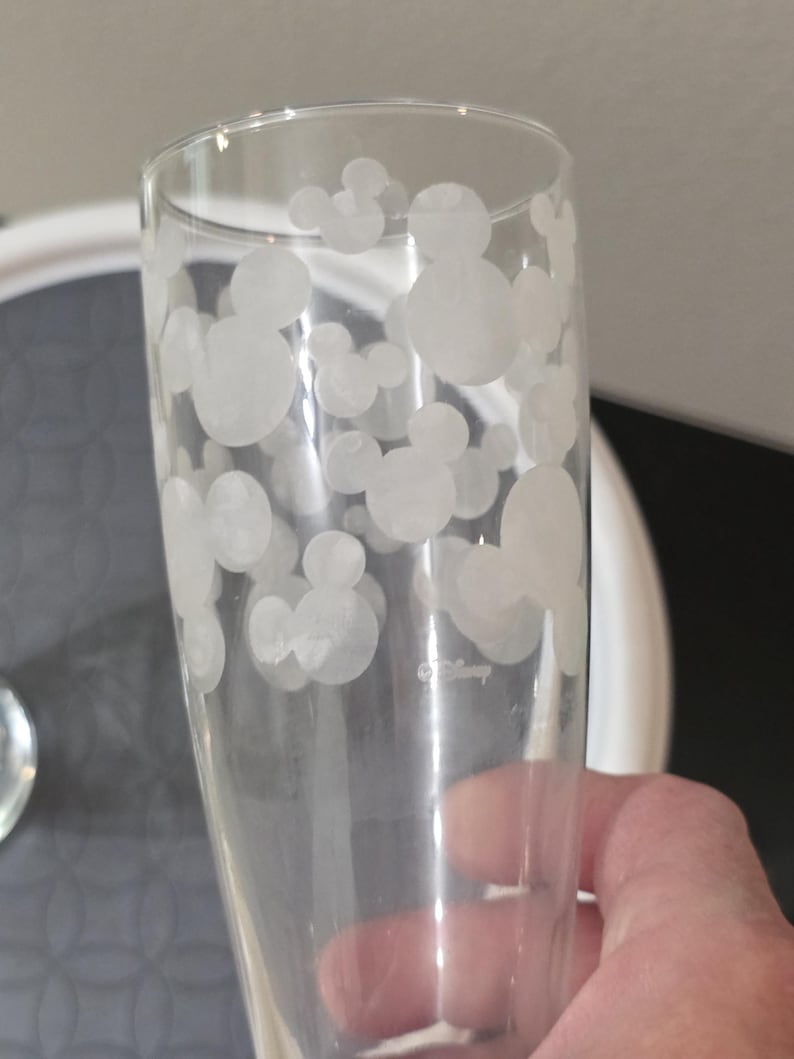 Disney Mickey Mouse Frosted Head Pilsner Glasses Fluted Beer Tumblers Pair Set 2 image 6