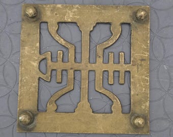 Vintage Brass Trivet with Cutout Design