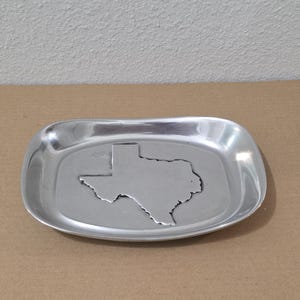 Wilton Armetale Texas State Vintage Brottablett aus silbernem Metall, 23,5 cm