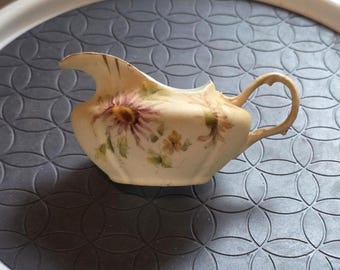 Antique RS Germany Creamer Hand Painted Floral Porcelain Pitcher 3"