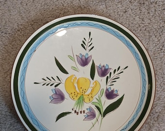 Vintage Stangl Pottery Country Garden 8" salade bloemen bord handgeschilderd