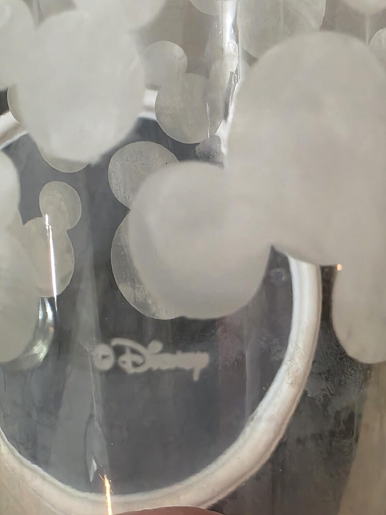 Disney Mickey Mouse Frosted Head Pilsner Glasses Fluted Beer Tumblers Pair Set 2 image 7