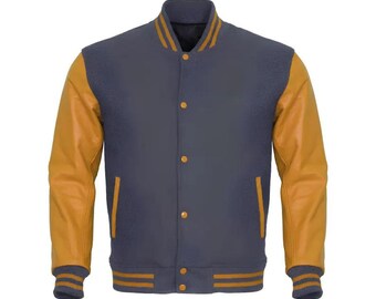 Handmade Wool & Leather Varsity Jacket – Custom Letterman Bomber