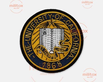 University of California US Hand Embroidered Bullion Wire Blazer Crest/ Badge, sew on, pocket size