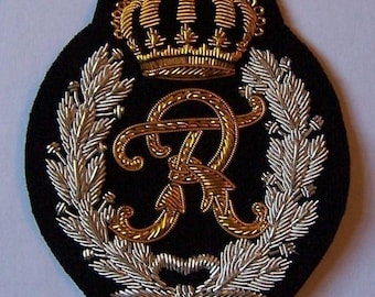 Custom Letter Hand Embroidered Bullion Wire Blazer Crest/ Badge, sew on, pocket size