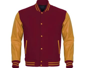 Handmade Wool & Leather Varsity Jacket – Custom Bomber