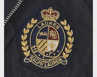 Lauren Hand Embroidered Bullion Wire Blazer Crest/ Badge, sew on, pocket size,Ralph Family