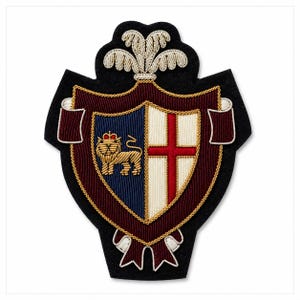 Fashion vintage handgeborduurd edelmetaaldraadblazer embleem/badge, opnaaien, zakformaat