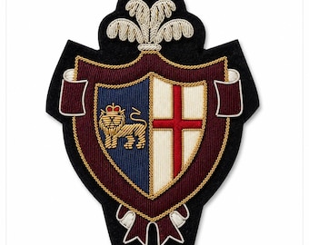 Fashion vintage handgeborduurd edelmetaaldraadblazer embleem/badge, opnaaien, zakformaat
