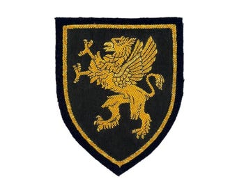 Lion Vintage handgeborduurd edelmetaaldraadblazer embleem/badge, opnaaien, zakformaat