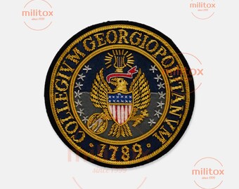 Georgetown University Hand Embroidered Bullion Wire Blazer Crest/ Badge, sew on, pocket size