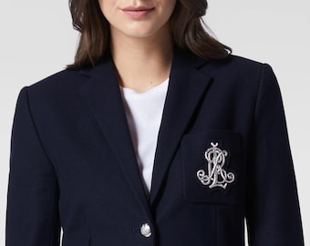 Vintage Hand Embroidered Bullion Wire Blazer Crest/ Badge, sew on, pocket size