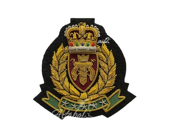 10 X Vintage  Hand Embroidered Bullion Wire Blazer Crest/ Badge, sew on, pocket size,Ralph Family