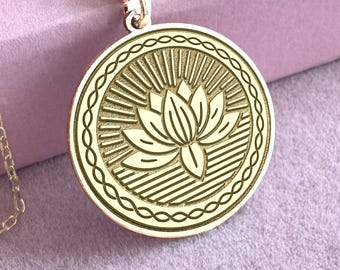 14Kゴールド 蓮の花ネックレス – スピリチュアルな蓮のペンダント