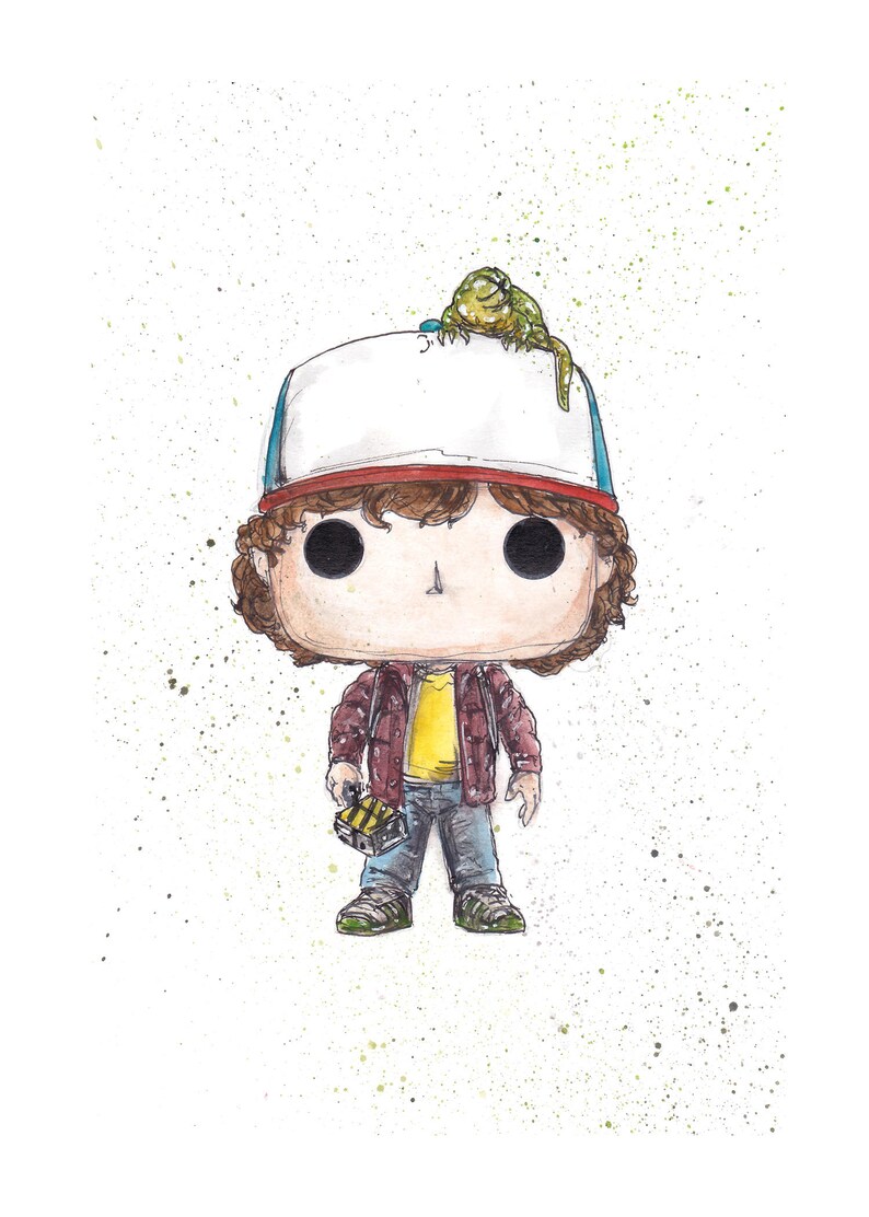 Stranger Things Dustin and Dart Pop 5x7 Art Print Etsy