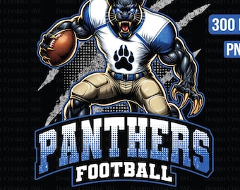 Panthers Football PNG, sublimacja School Spirit (pobieranie cyfrowe)