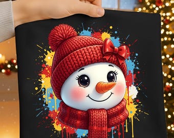 Preppy Christmas Snowman PNG, Holiday Shirt Design (Digital Download)