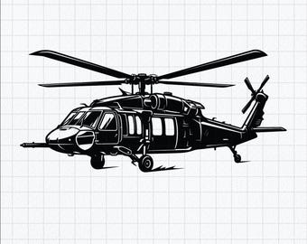 Black Hawk Helicopter SVG | UH-60 Military Cut File (Digital Download)