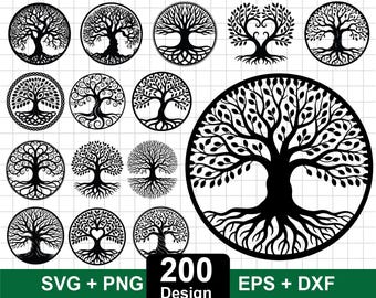 Tree of Life SVG Bundle | 200 Tree of Life svg png eps dxf | Celtic Tree Cut File Cricut Silhouette Instant Download