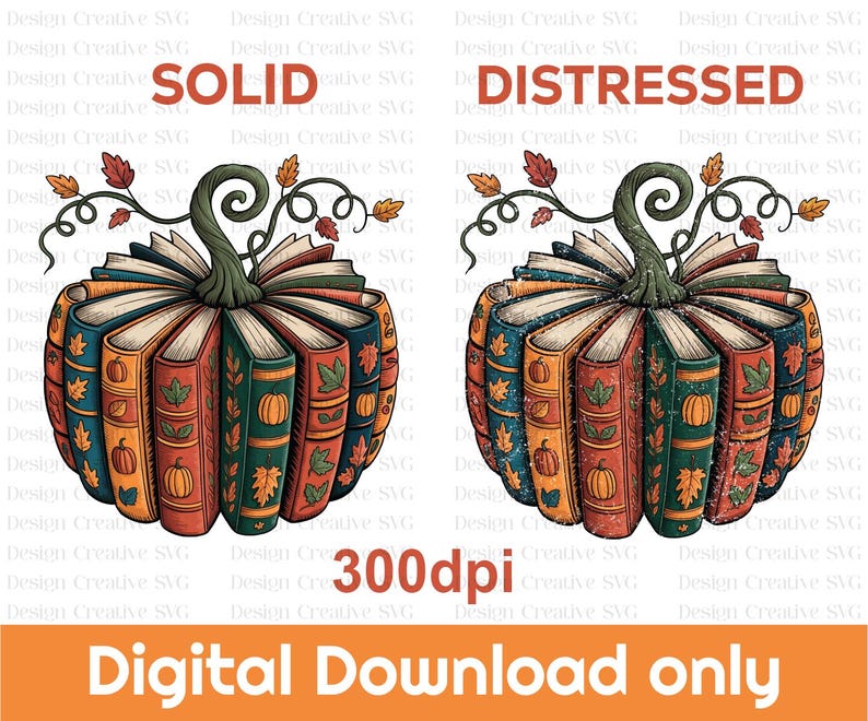 Fall Book Pumpkin png, Retro Fall Pumpkin Sublimation, Book Lover png, Retro Halloween Pumpkin Reading png, Digital Download
