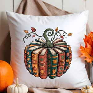 Fall Book Pumpkin png, Retro Fall Pumpkin Sublimation, Book Lover png, Retro Halloween Pumpkin Reading png, Digital Download