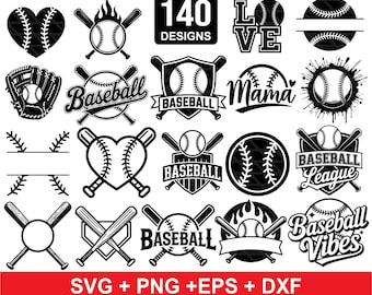 Baseball SVG Bundle 140 Designs | Mama, League, Vibes Cut File (Digital Download)