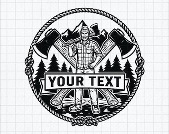 Custom Lumberjack SVG PNG, Woodsman Badge Cut File (Digital Download)